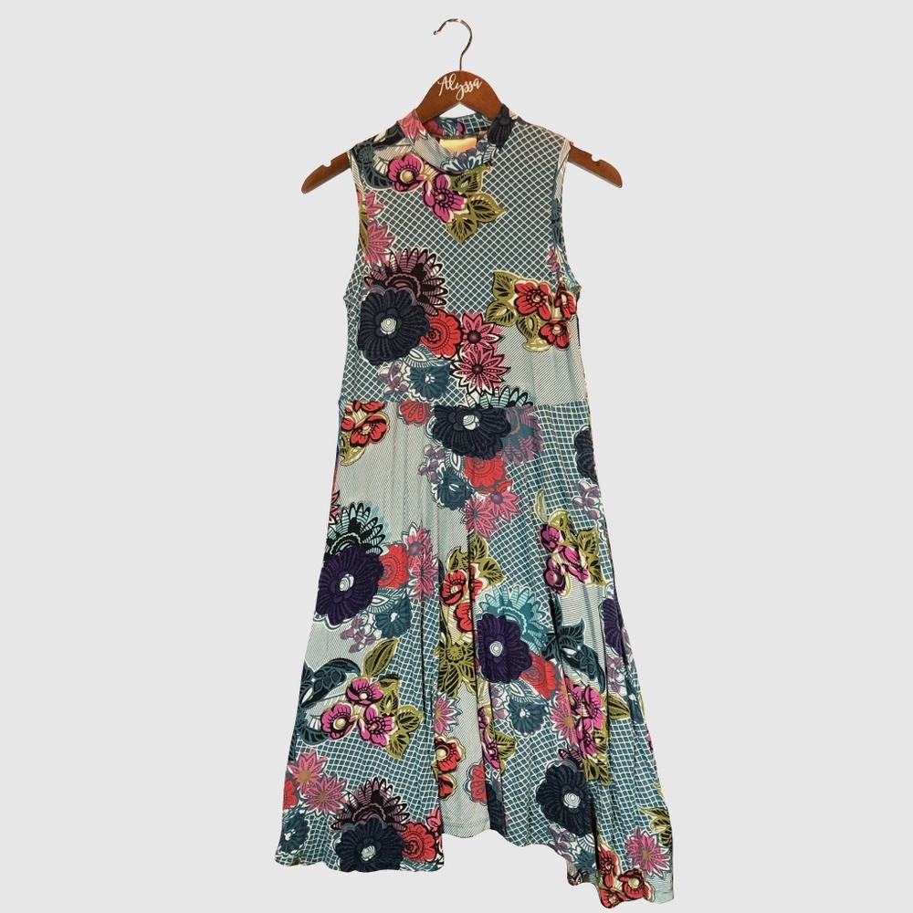 Maeve  by Anthropologie Knit Floral Mock Neck Dress